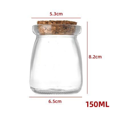 FRASCO DE VIDRIO CON  TAPA CORCHO 150 ML1