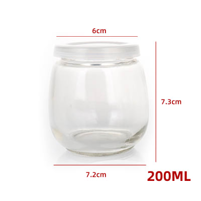 FRASCO DE VIDRIO CON TAPA PLASTICA 200ML 7.3X6X7.2CM1