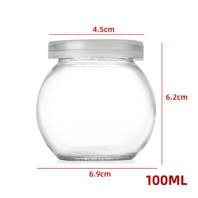 FRASCO DE VIDRIO REDONDO CON TAPA PLASTICA 100 ML1