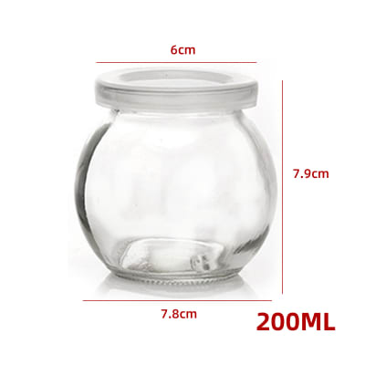 FRASCO DE VIDRIO REDONDO CON TAPA PLASTICA 200ML1