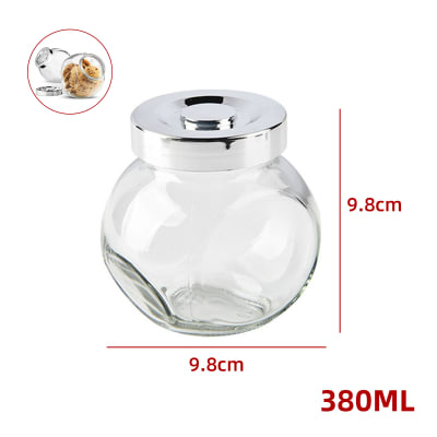 FRASCO DE VIDRIO CON TAPA ALUMINIO DISEÑO REDONDO 380ML | 75 UNID1