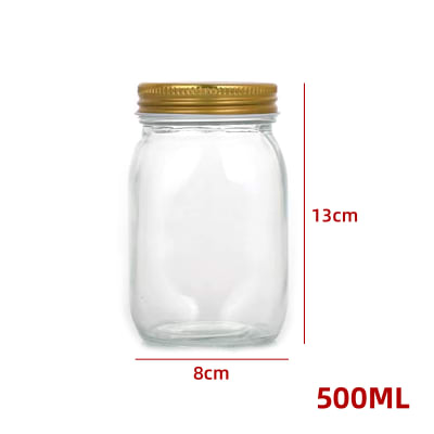 FRASCO DE VIDRIO CON TAPA ALUMINIO 500ML 13X8X6CM1