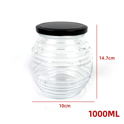 FRASCO DE VIDRIO CON TAPA ALUMINIO NEGRO 1000 ML1