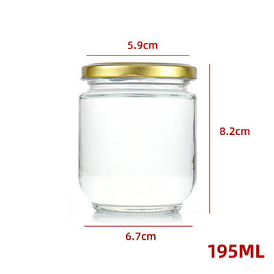 FRASCO DE VIDRIO CON TAPA ALUMINIO COLOR DORADO 195 ML1