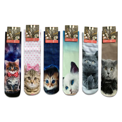 CALCETINES DE MUJER DISEÑO GATO1