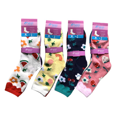 CALCETINES MUJER MEDIA CAÑA DISEÑO FRUTA TALLA 36-39 | 12 UNID1