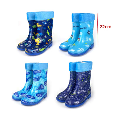 BOTAS DE AGUA NIÑO AZUL ESTAMAPDO SURTIDO PVC TALLA 29-34 | 48 UNID1