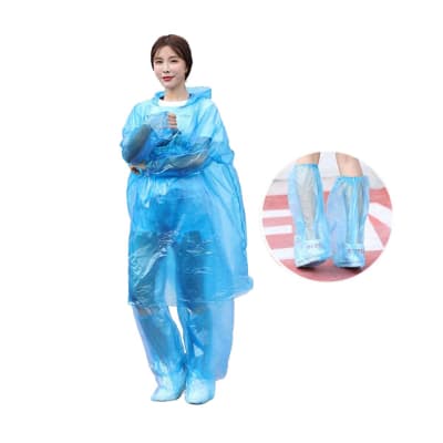 PONCHO IMPERMEABLE ADULTO UNISEX CON PROTECTOR PARA ZAPATOS TALLA UNICA| 24 UNID1