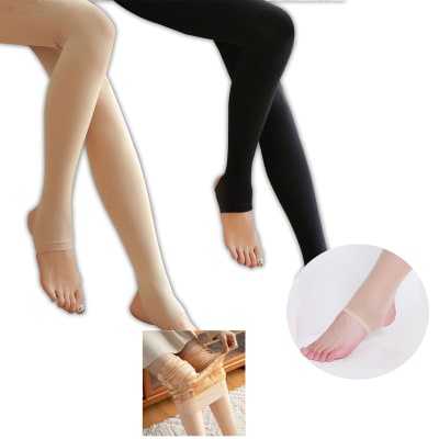 CALZA DE MUJER CON CHIPORRO LISO EFECTO PIEL | 12 UNID1