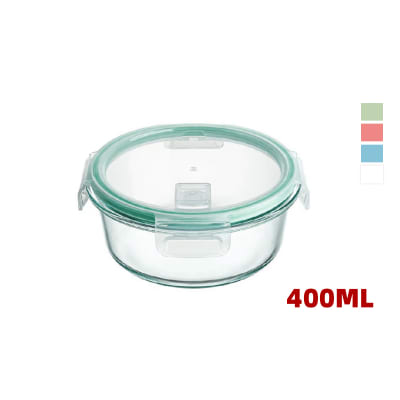CONTENEDOR HERMETICO DE VIDRIO CON VALVULA PARA MICROONDAS 400ML 10.5*4.8CM1