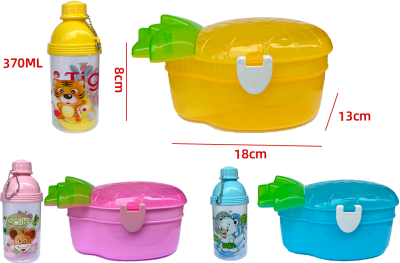 ENVASE LONCHERA PIÑA CON BOTELLA 8X18X13CM 370ML | 6 UNID4