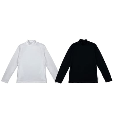 CAMISETA NIÑO ALGODÓN CUELLO BEATLE BLANCO Y NEGRO | 12 UNID1