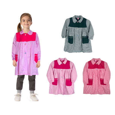 DELANTAL ESCOLAR DE CUADROS TALLA 2-6 | 12 UNID1