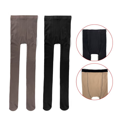 PANTYHOSE EFECTO PIEL COLOR LISO NEGRO/CAFÉ 5XL| 12 UNID1