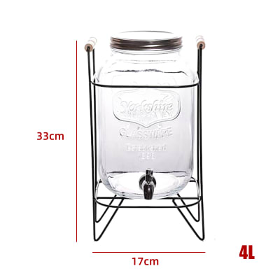 DISPENSADOR DE BEBIDAS DE VIDRIO 4L1