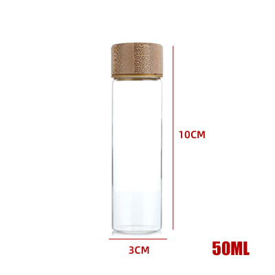 BOTELLA DE VIDRIO CON TAPA DE BAMBÚ 3X10CM1