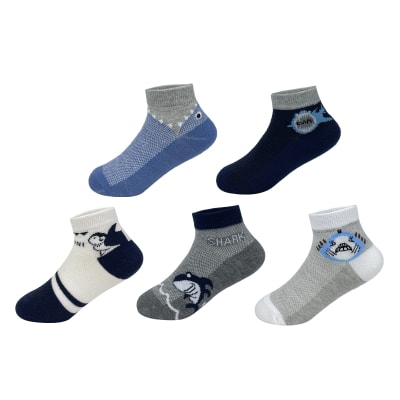 CALCETIN DE NIÑO CORTE TOBILLO DISEÑO TIBURON 9-12 AÑOS1