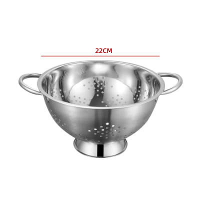 COLADOR DE ACERO INOXIDABLE CON BASE 22 CM1