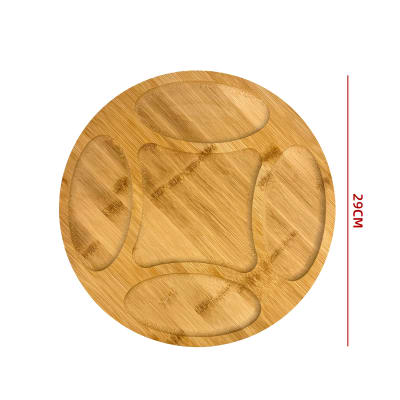 BANDEJA REDONDA DE BAMBU CON DIVISIONES 29X29X1.5CM1