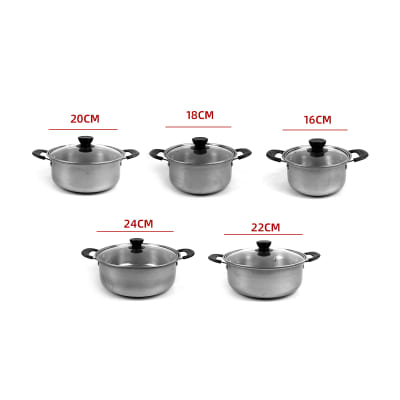 JUEGO DE OLLAS ACERO INOXIDABLE CON TAPA 5 PCS1