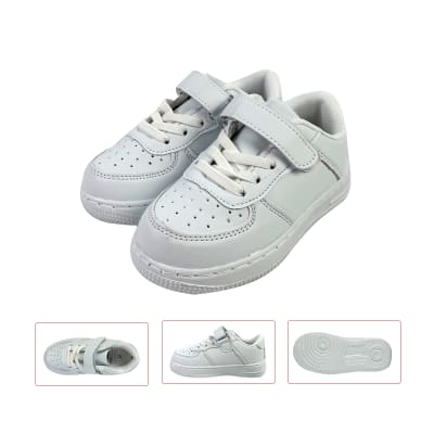 ZAPATILLA BLANCA ESCOLAR CON VELCRO 25-301
