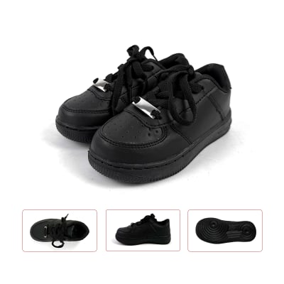 ZAPATILLA NEGRA ESCOLAR CON CORDONES 25-301