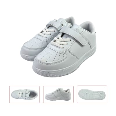 ZAPATILLA BLANCA ESCOLAR CON VELCRO 31-361