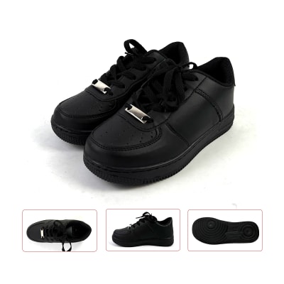 ZAPATILLA NEGRA ESCOLAR CON CORDONES 31-361