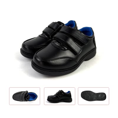 ZAPATO NIÑO NEGRO DOBLE VELCRO 25-301