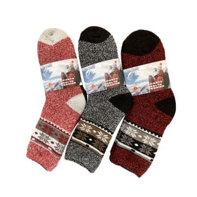 CALCETINES DE MUJER JASPEADO CON DIBUJO |12 UNID1