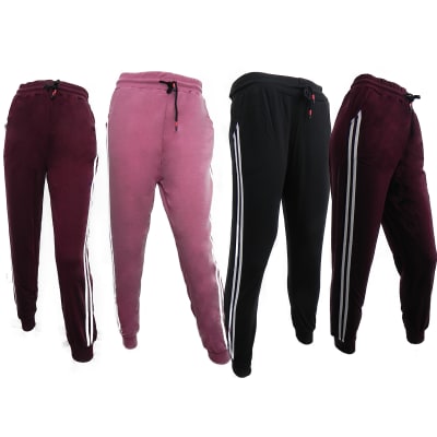 PANTALON DE MUJER BUZO LISO CORDONES AJUSTABLE LINEAS BLANCAS1