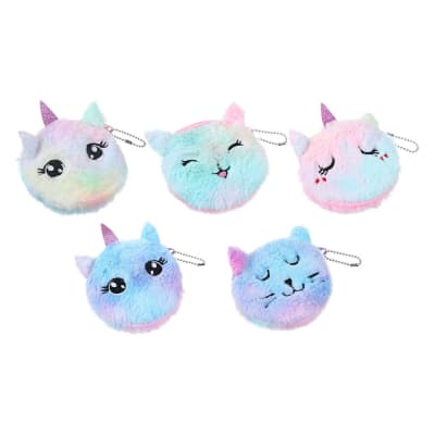CHAUCHERA UNICORNIO COLORES FELPA 10CM | 12 UNID1