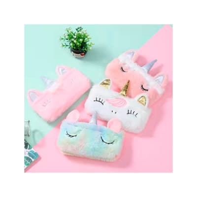 ESTUCHE COSMETIQUERO PLUSH COLORES SURTIDO 20.5X9.5CM | 12 UNID1