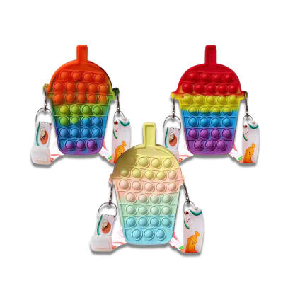 CARTERA POP IT GOMA COLORES SURTIDO 16X9CM | 12 UNID1