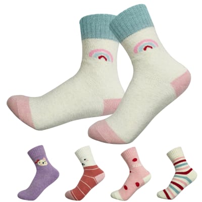 CALCETINES DE NIÑA LANA DISEÑO SURTIDO TALLA 2 |12 UNID1