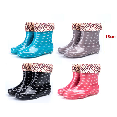 BOTAS DE AGUA MUJER PUNTOS CON CHIPORRO  PVC TALLA 35-40| 60 UNID1