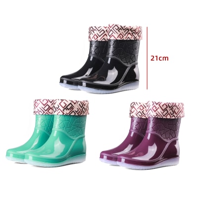 BOTAS DE AGUA MUJER LISO FORRO POLAR  PVC TALLA 35-40| 36 UNID1