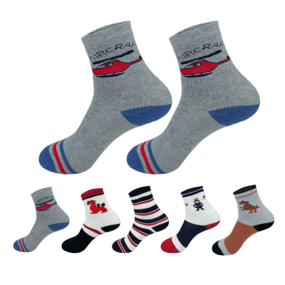 CALCETINES DE NIÑO CON DIBUJOS TOALLA TALLA 3-6 AÑOS | 12 UNID3