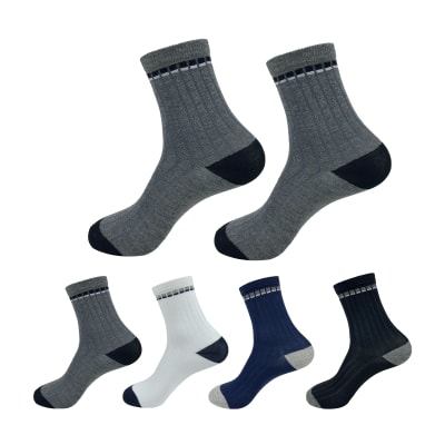 CALCETINES DE NIÑO ACANALADO COLOR LISO SURTIDO 6-9 AÑO| 12 UNID5