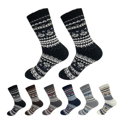 CALCETINES DE HOMBRE DISEÑO NIEVE TOALLA | 12 UNID1