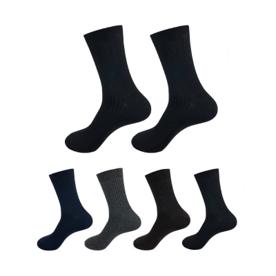 CALCETINES DE HOMBRE ACANALADO LISO TALLA 40-44 | 12 UNID1