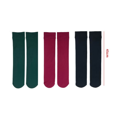 CALCETINES DE MUJER STRECH LISO CON POLAR 45CM | 12 UNID1