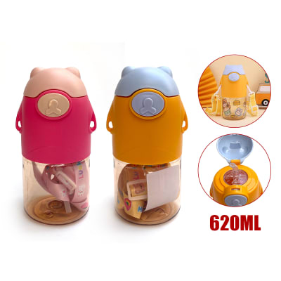 BOTELLA PARA AGUA PLASTICO INFANTIL CON STICKER 620ML 1