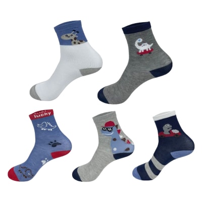 CALCETIN NIÑO MEDIA CAÑA DINOSAURIO 9-12 AÑOS COLORES1