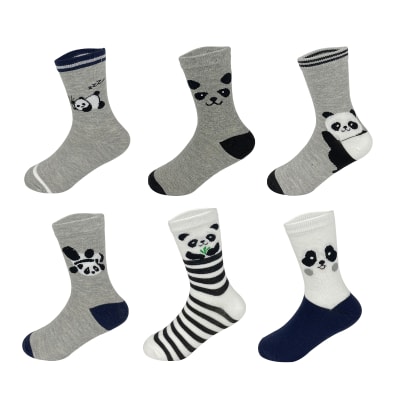 CALCETIN DE NIÑO MEDIA CAÑA DISEÑO PANDA 9-12 AÑOS1