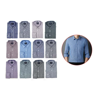 CAMISA DE HOMBRE ALGODON DISEÑO CUADRILLE TALLA S/M/L/XL1