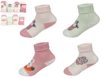 CALCETIN DE BEBE ALGODÓN TOALLA PLANTA GOMA MESES 9-18 1