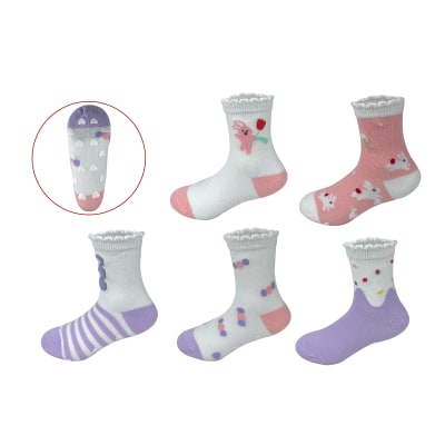 CALCETIN DE BEBE NIÑA MEDIA CAÑA DISEÑO CONEJO 9-18 MESES1