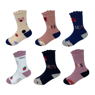 CALCETIN DE NIÑA TOALLA DISEÑO OSO 9-12 AÑOS1