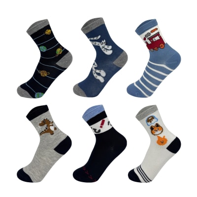 CALCETIN NIÑO ALGODON DIBUJO SURTIDO  3-6 AÑOS / solo venta por mayor1